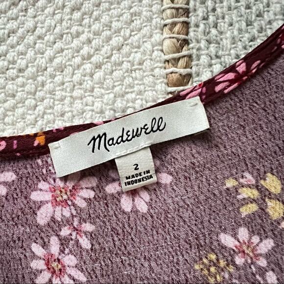 Madewell Tie-Sleeve Wrap Top in Butterfly Sanctuary Women’s Size 2 - Picture 7 of 9